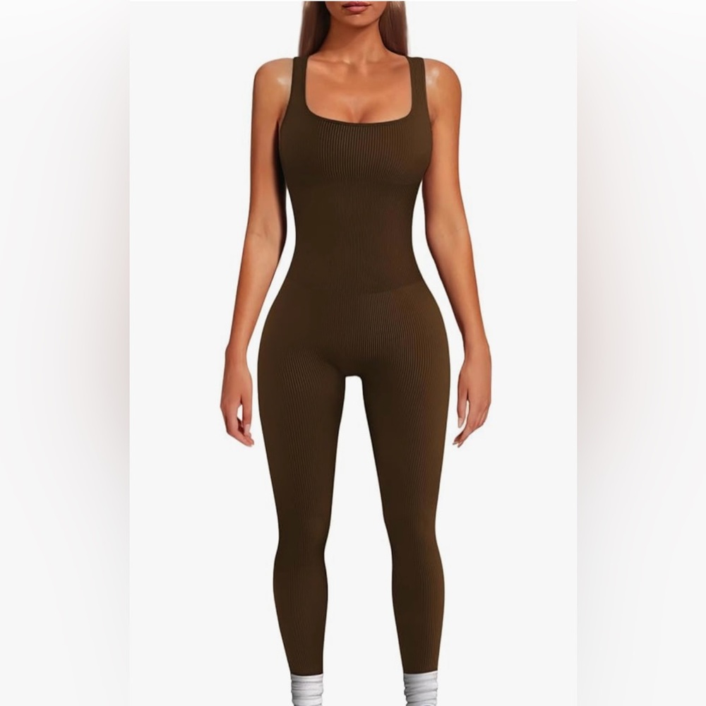 Women's Yoga Ribbed One piece Bodysuit/Exercise Jumpsuit Size small